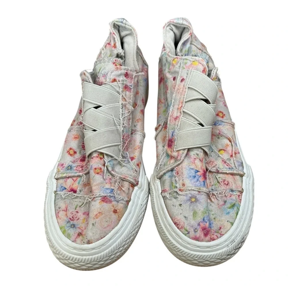 Blowfish Malibu Kids Floral Distressed Slip On Sneakers - Multi Color - Size 3